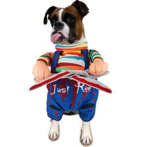 Dog Chucky Halloween Costume Scissors Funny Medium